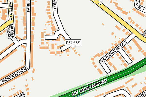 PE4 6BF map - OS OpenMap – Local (Ordnance Survey)