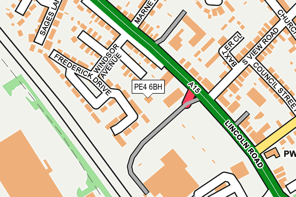 PE4 6BH map - OS OpenMap – Local (Ordnance Survey)