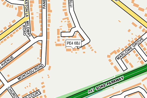 PE4 6BJ map - OS OpenMap – Local (Ordnance Survey)