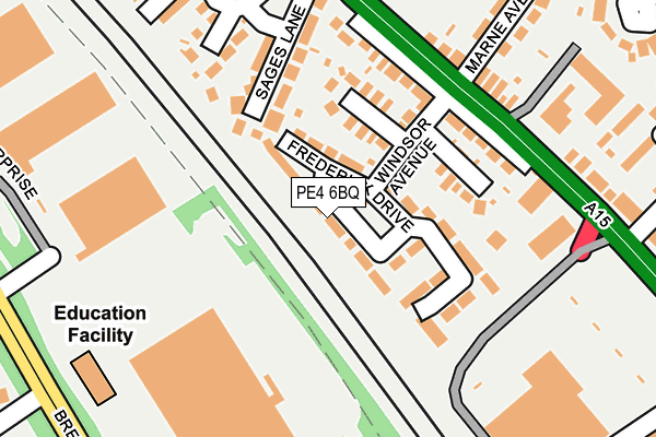 PE4 6BQ map - OS OpenMap – Local (Ordnance Survey)