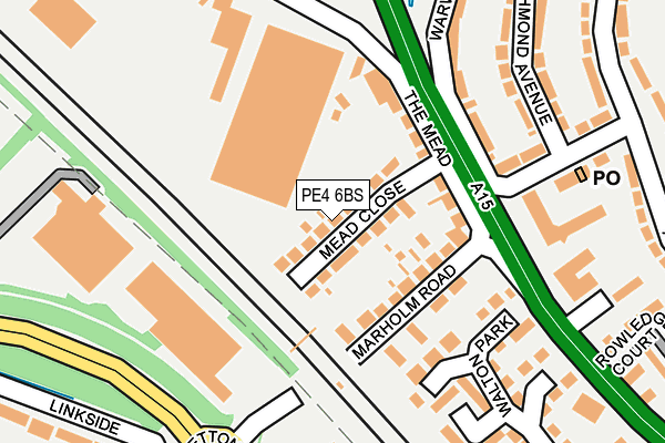 PE4 6BS map - OS OpenMap – Local (Ordnance Survey)