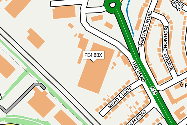 PE4 6BX map - OS OpenMap – Local (Ordnance Survey)