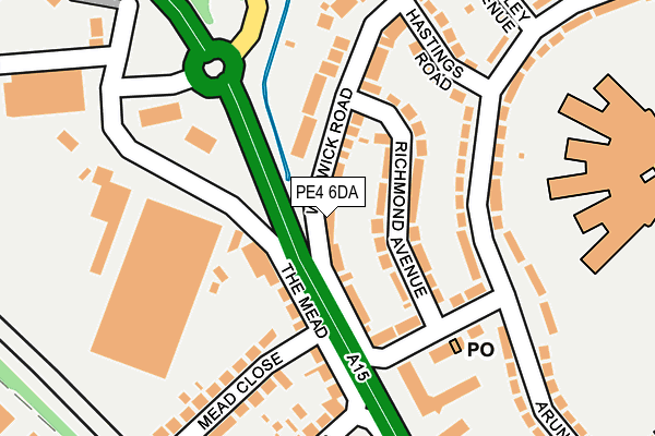 PE4 6DA map - OS OpenMap – Local (Ordnance Survey)