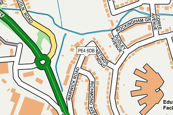 PE4 6DB map - OS OpenMap – Local (Ordnance Survey)