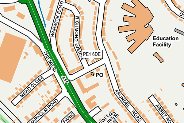 PE4 6DE map - OS OpenMap – Local (Ordnance Survey)