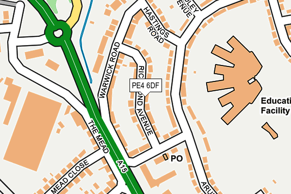 PE4 6DF map - OS OpenMap – Local (Ordnance Survey)