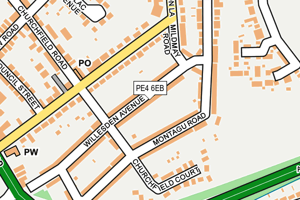 PE4 6EB map - OS OpenMap – Local (Ordnance Survey)