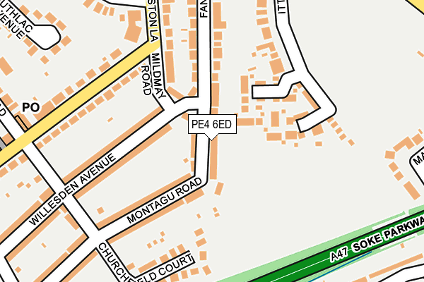 PE4 6ED map - OS OpenMap – Local (Ordnance Survey)