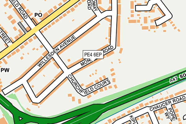 PE4 6EP map - OS OpenMap – Local (Ordnance Survey)
