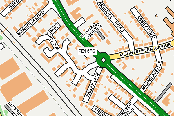 PE4 6FG map - OS OpenMap – Local (Ordnance Survey)