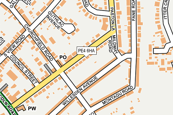 PE4 6HA map - OS OpenMap – Local (Ordnance Survey)