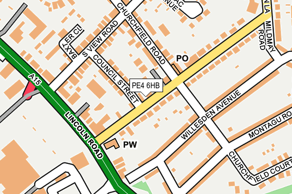 PE4 6HB map - OS OpenMap – Local (Ordnance Survey)