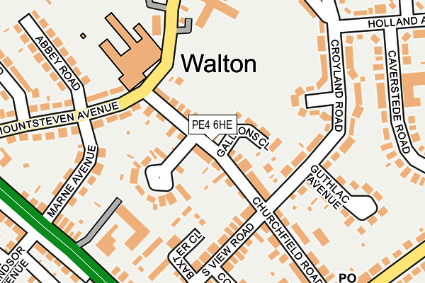 PE4 6HE map - OS OpenMap – Local (Ordnance Survey)