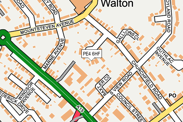 PE4 6HF map - OS OpenMap – Local (Ordnance Survey)