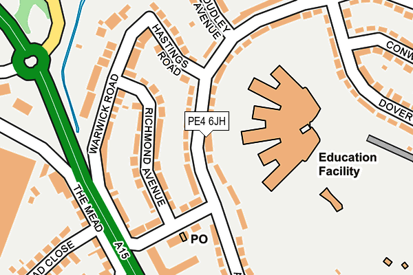 PE4 6JH map - OS OpenMap – Local (Ordnance Survey)