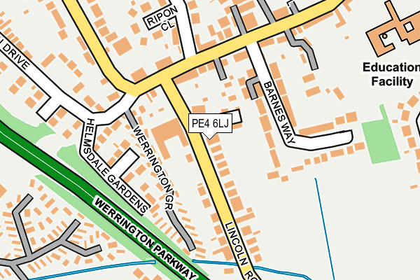 PE4 6LJ map - OS OpenMap – Local (Ordnance Survey)