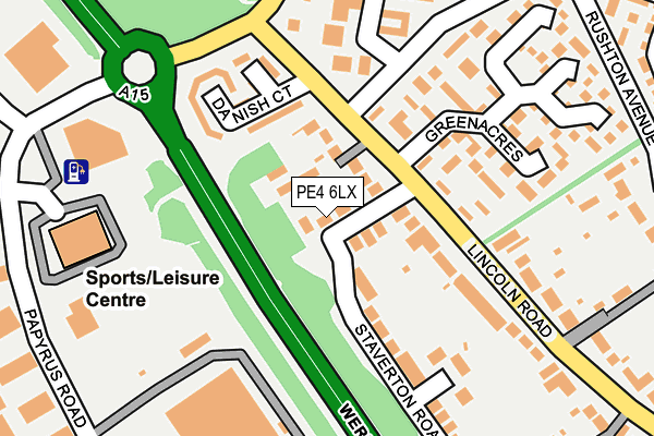 PE4 6LX map - OS OpenMap – Local (Ordnance Survey)