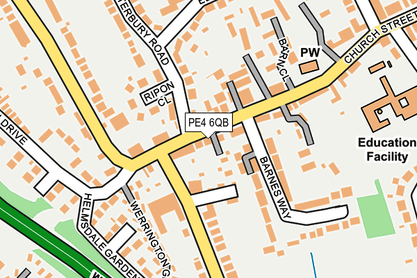 PE4 6QB map - OS OpenMap – Local (Ordnance Survey)