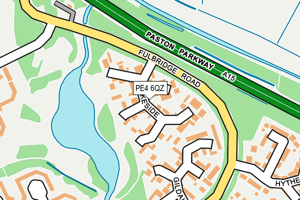 PE4 6QZ map - OS OpenMap – Local (Ordnance Survey)