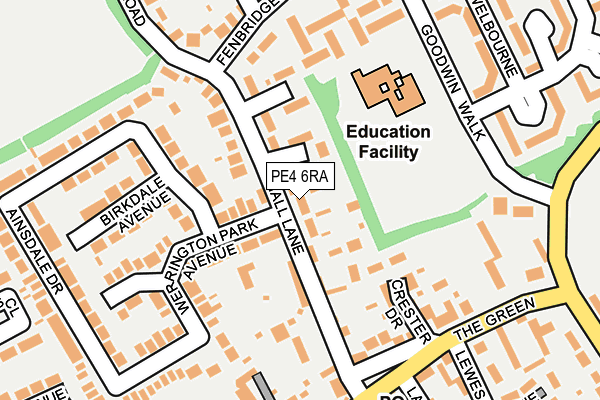 PE4 6RA map - OS OpenMap – Local (Ordnance Survey)