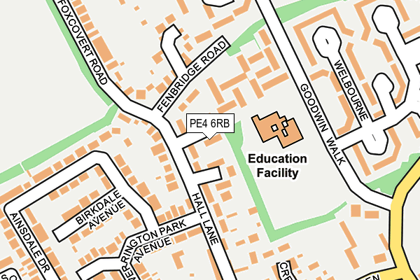PE4 6RB map - OS OpenMap – Local (Ordnance Survey)