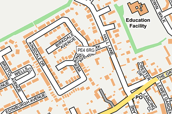 PE4 6RG map - OS OpenMap – Local (Ordnance Survey)