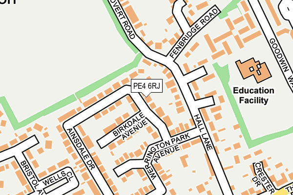 PE4 6RJ map - OS OpenMap – Local (Ordnance Survey)