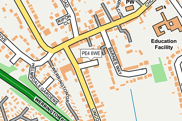 PE4 6WE map - OS OpenMap – Local (Ordnance Survey)