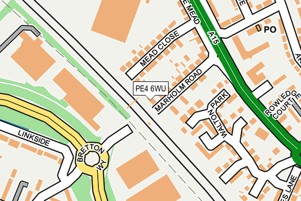 PE4 6WU map - OS OpenMap – Local (Ordnance Survey)