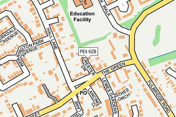PE4 6ZB map - OS OpenMap – Local (Ordnance Survey)