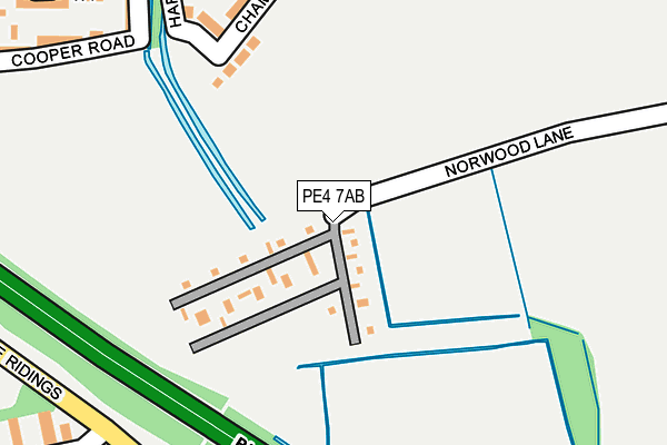 PE4 7AB map - OS OpenMap – Local (Ordnance Survey)
