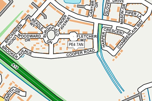 PE4 7AN map - OS OpenMap – Local (Ordnance Survey)