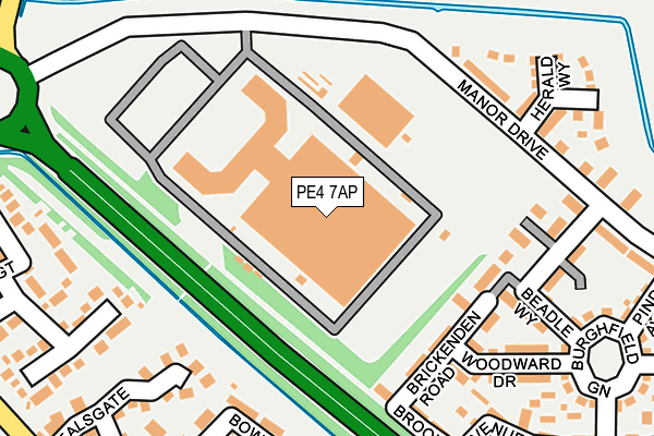 PE4 7AP map - OS OpenMap – Local (Ordnance Survey)