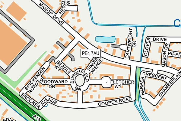 PE4 7AU map - OS OpenMap – Local (Ordnance Survey)