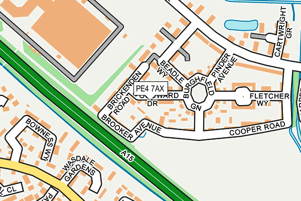 PE4 7AX map - OS OpenMap – Local (Ordnance Survey)
