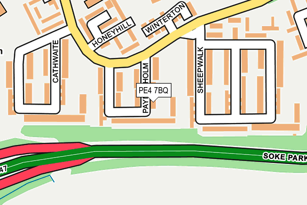 PE4 7BQ map - OS OpenMap – Local (Ordnance Survey)