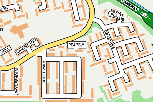 PE4 7BW map - OS OpenMap – Local (Ordnance Survey)
