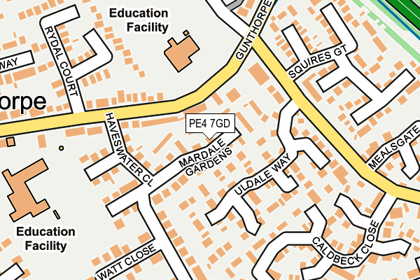 PE4 7GD map - OS OpenMap – Local (Ordnance Survey)