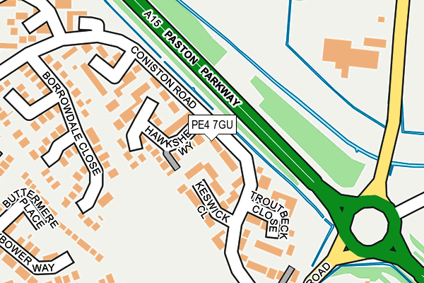 PE4 7GU map - OS OpenMap – Local (Ordnance Survey)