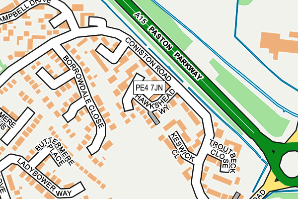 PE4 7JN map - OS OpenMap – Local (Ordnance Survey)
