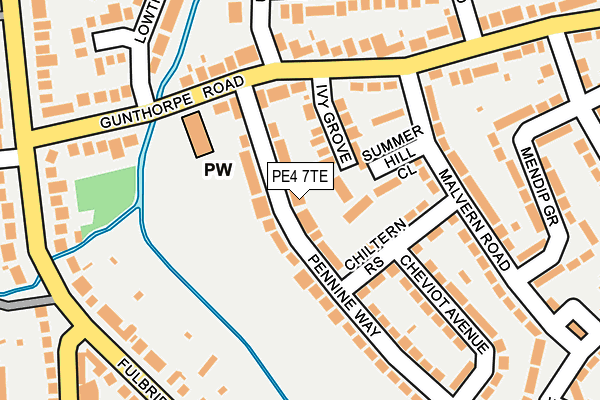 PE4 7TE map - OS OpenMap – Local (Ordnance Survey)