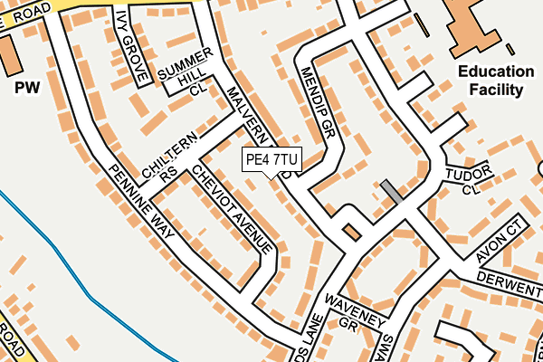 PE4 7TU map - OS OpenMap – Local (Ordnance Survey)