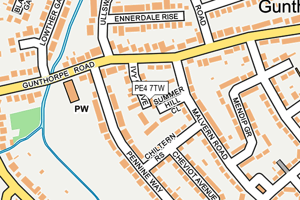 PE4 7TW map - OS OpenMap – Local (Ordnance Survey)