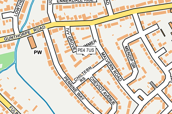 PE4 7US map - OS OpenMap – Local (Ordnance Survey)
