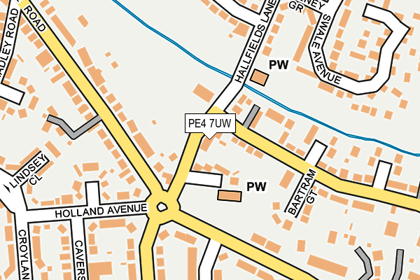 PE4 7UW map - OS OpenMap – Local (Ordnance Survey)