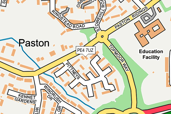 PE4 7UZ map - OS OpenMap – Local (Ordnance Survey)