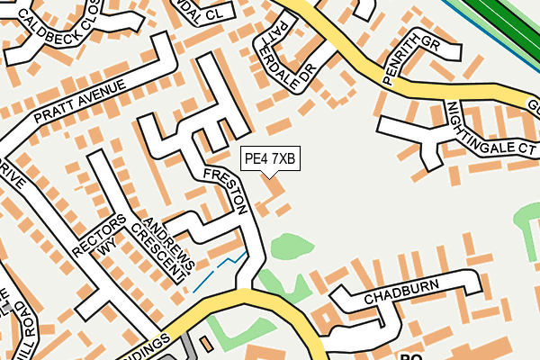 PE4 7XB map - OS OpenMap – Local (Ordnance Survey)