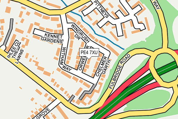 PE4 7XU map - OS OpenMap – Local (Ordnance Survey)