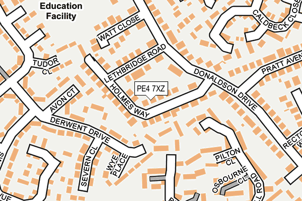 PE4 7XZ map - OS OpenMap – Local (Ordnance Survey)