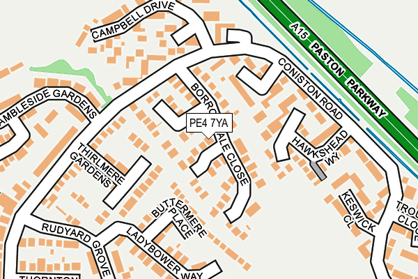 PE4 7YA map - OS OpenMap – Local (Ordnance Survey)